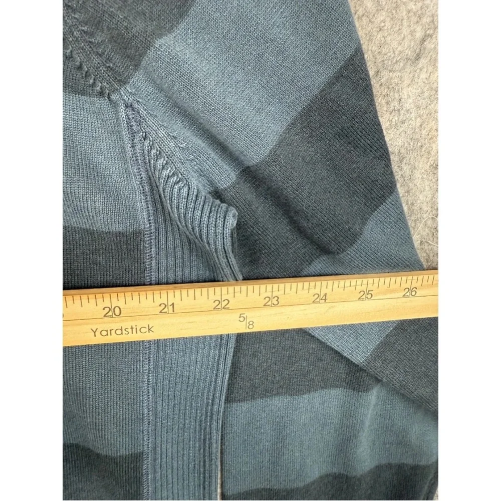 Lucky Brand Sweater Men XL Blue Black Striped Knit Classic Crew Neck Long Sleeve